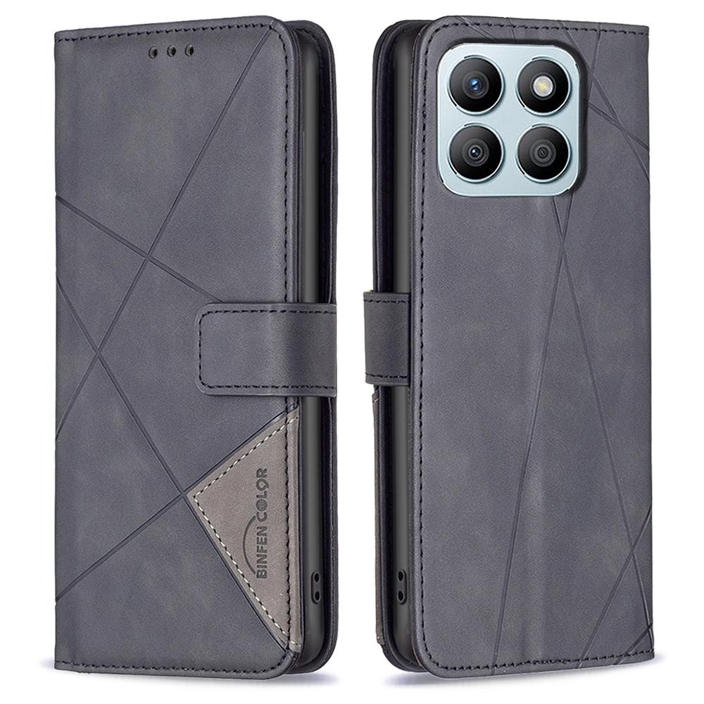 For Honor X8b 4G Phone Cases Wallet Stand Geometry Imprint Leather Cover