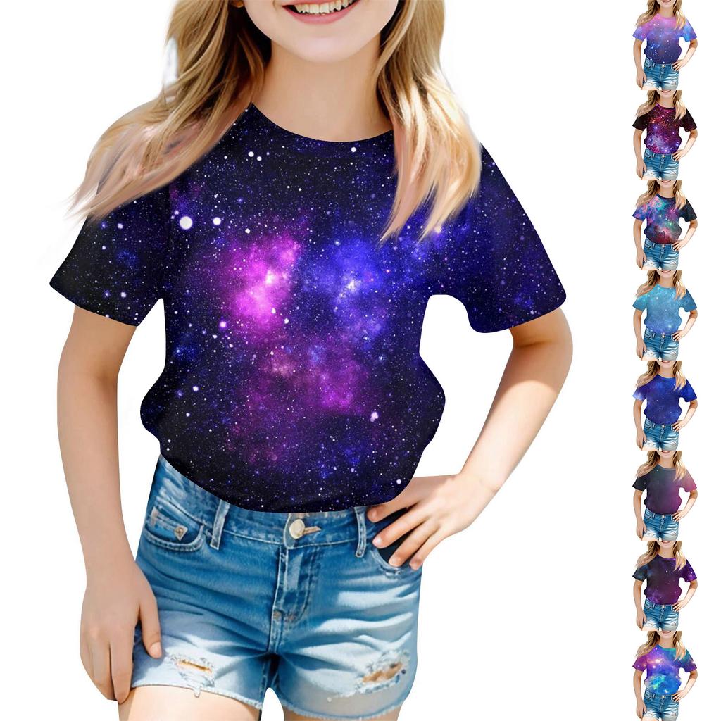 Children's Fashion Casual Short Sleeve Easter Bunny Printed Round Neck Short Sleeve T-Shirt Top