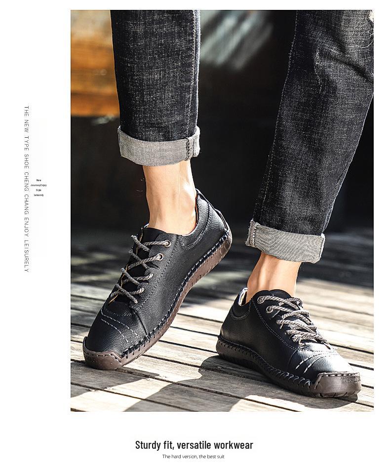 2022 Herren Große Weichsohle Handgefertigte Lederschuhe