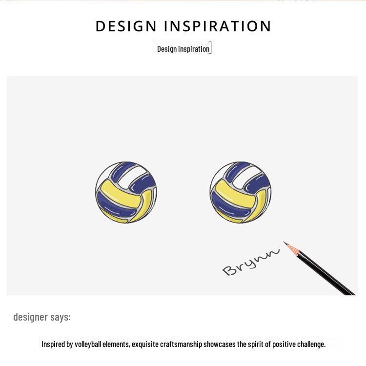 Aifle Sterling Sølv S925 Volleyball Øredobber - Enkelt Motedesign