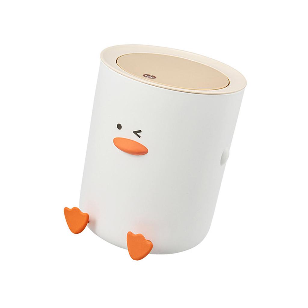 Modern Cartoon Duck Design Trash Can Luxury Gabage Bin For Kitchen Bathroom Office Small Space Use Practical Accessories