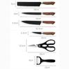 6pcs Stainless Steel Kitchen Knife Set Chef Knives Slicing Knife Meat Cleaver Fruit Knife Peeler Scissors