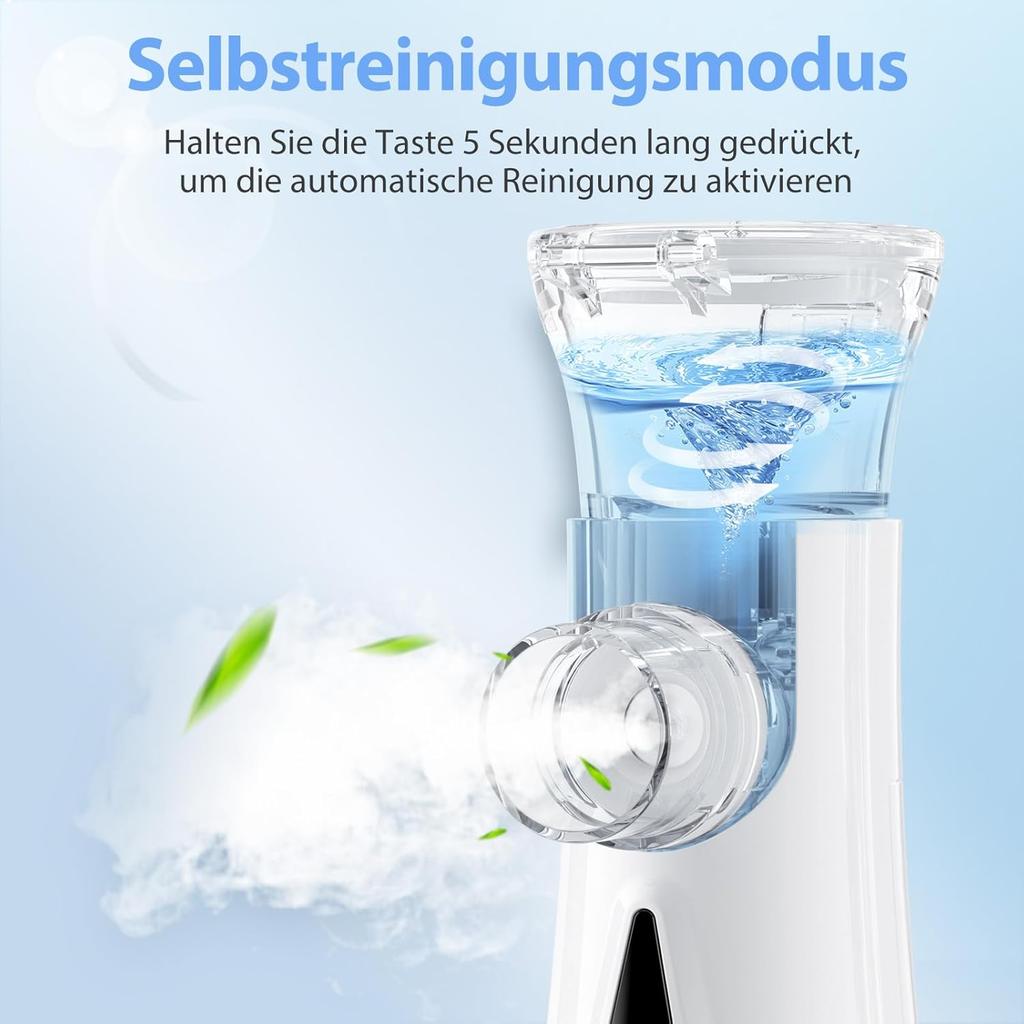 Inhalator Ultra Silențios pentru Adulți, Copii, Dimensiune Particule 1-5µm, Pulverizare Reglabilă, Inhalator Reîncărcabil