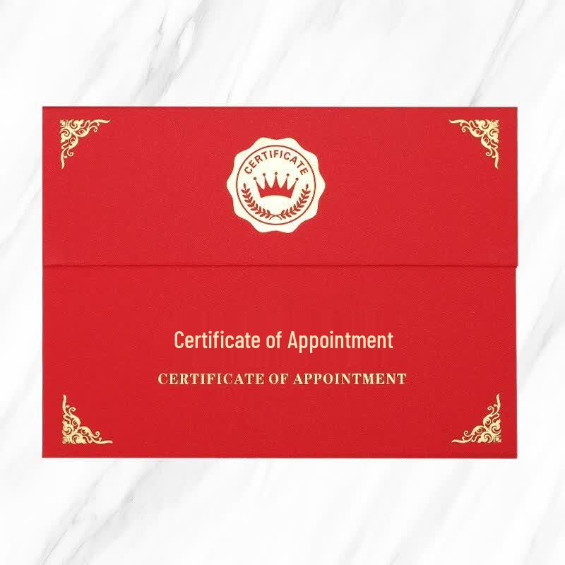 Xunhuo Gold Foil Tri-Fold Certificate Holder