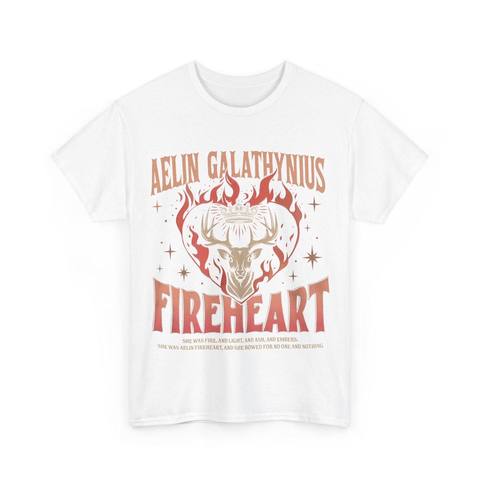 Empowering Aelin Ashryver Galathynius Unisex T-Shirt, Throne of Glass Fireheart Tee, Fantasy Book Lover Gift, YA Novel Shirt, Simple 3XL