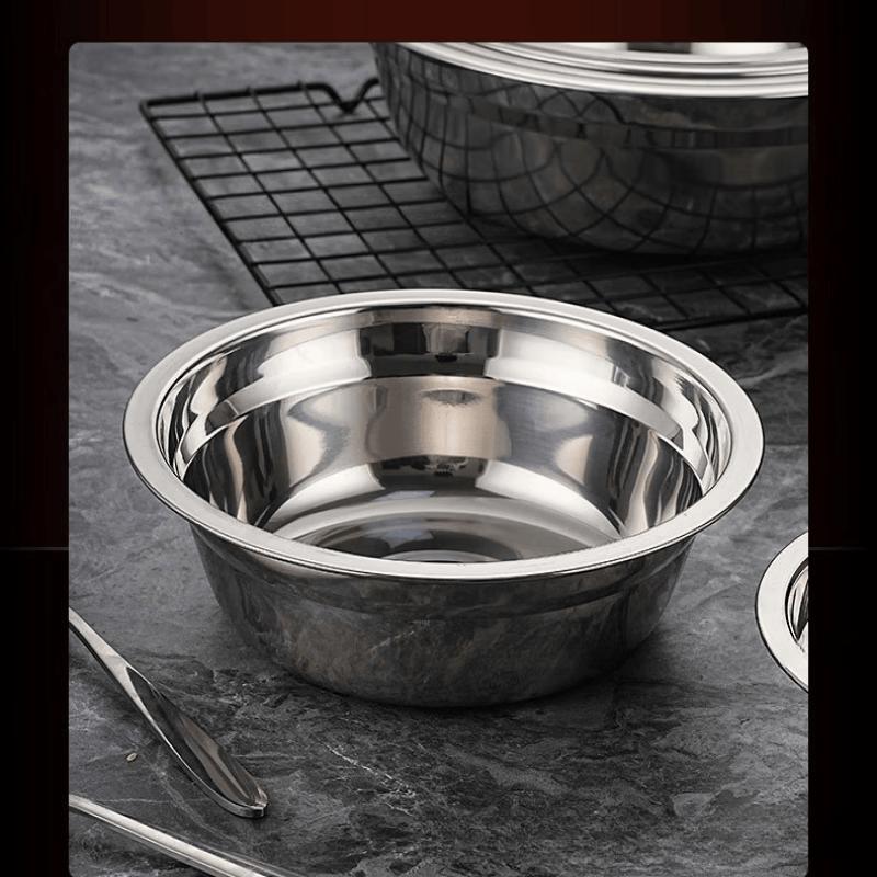 Ru Han Thickened 201 Stainless Steel Non-Magnetic Soup Bowls, 14cm (Set of 5)