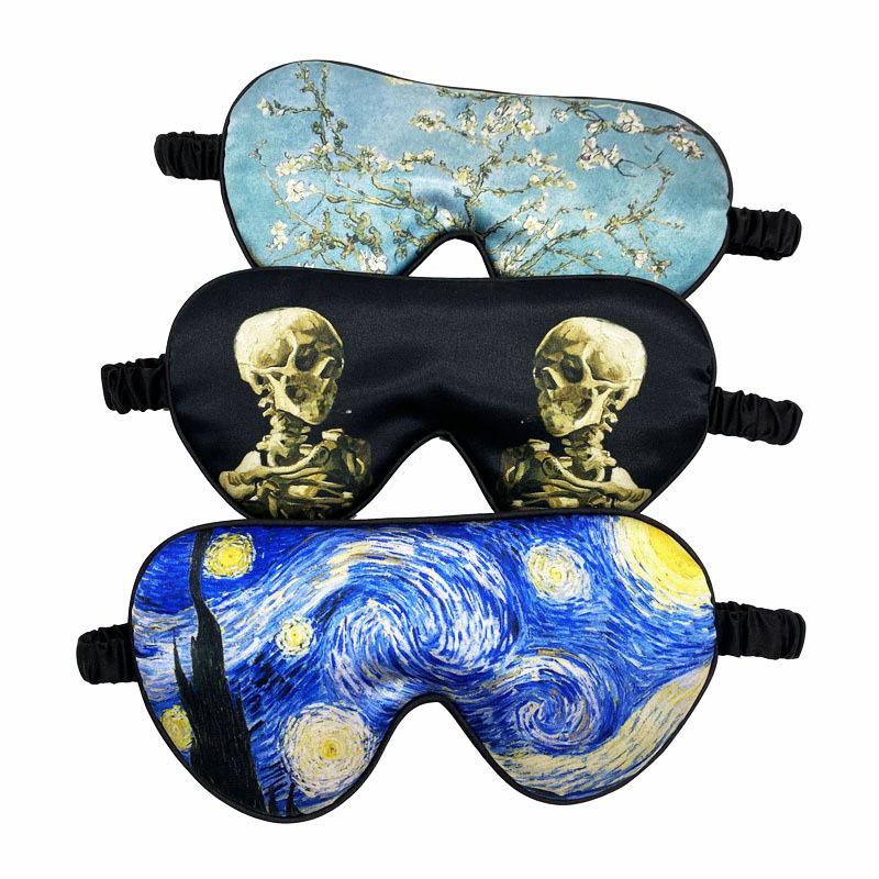 Van Gogh Sonnenblumen-Schlafaugenmaske – Retro, lichtblockierend, tragbar, hochwertig