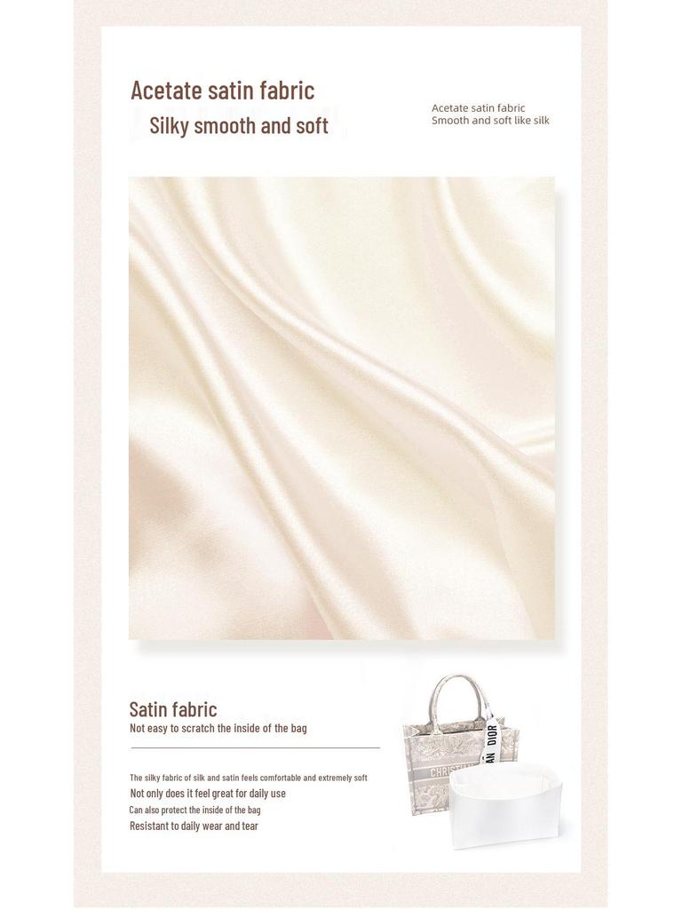 Seiden-Buch-Tote-Organizer & Kosmetik-Innenfutter-Tasche