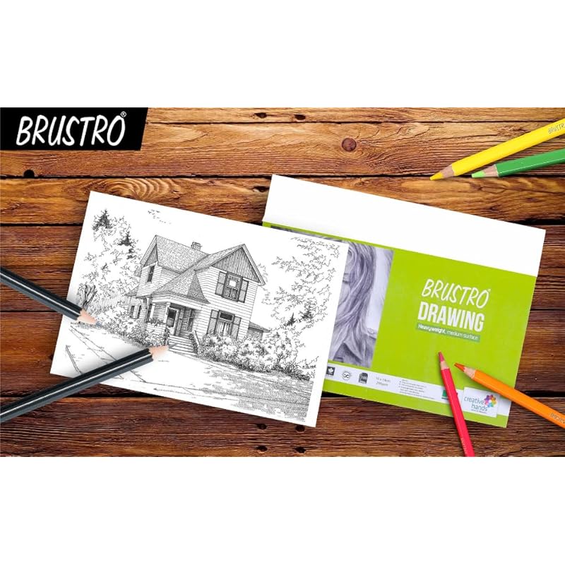 

Brustro Artists Drawing Paper | 200 Gsm, 56 X 76 Cm, 20 Sheets | Ideal For Coloring, Sketching, Professional Art, Craft, 5676 белый