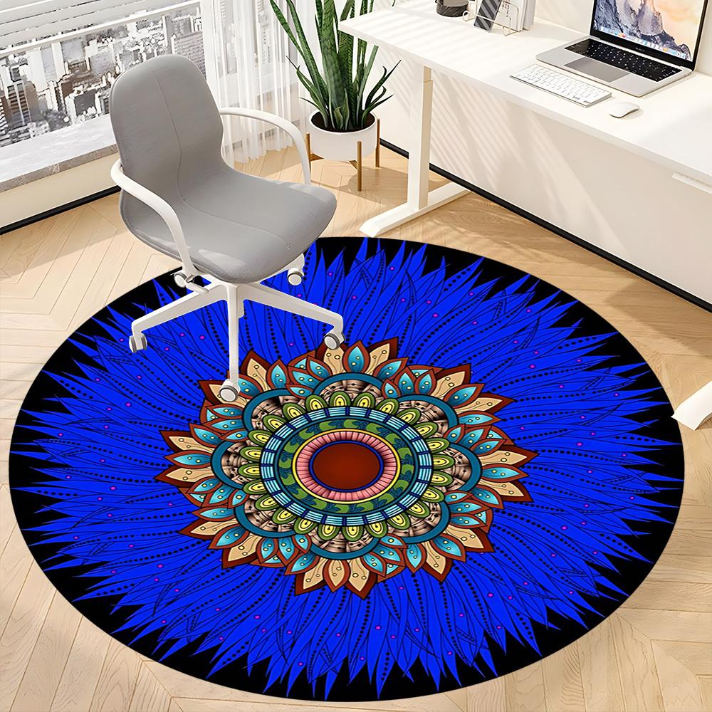 1pc Mandala Artwork Chair Carpet for Office, Soft Flannel Throw Mat, Perfect for Office,Holiday Party Decoration Choice yy251113180