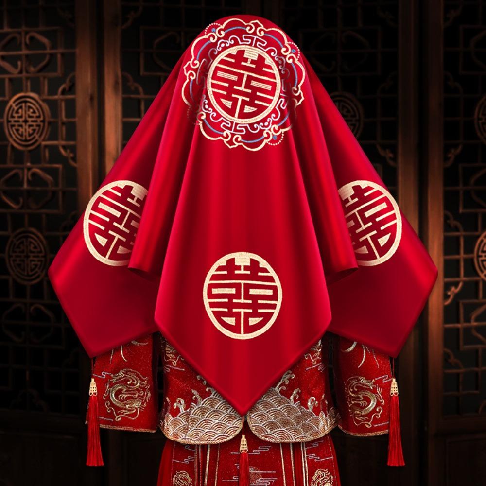 

Традиционная свадебная фата для невесты, роскошные головные уборы с фениксом, старинная красная свадебная фата, головной убор Style 4