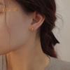 1 Pair Women Ear Studs Retro Geometric Shape Amber Smooth Lightweight Ear Jewelry Lady Prom Cocktail Party Stud Earrings