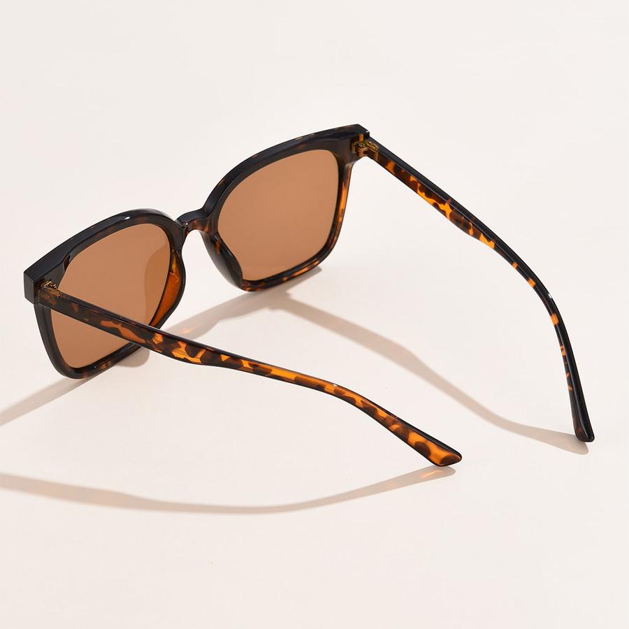 Retro Square Oversized Sunglasses Fashion Uv400 Protection Cycling Eyewear Cat Eye Black Shades For Beach Travel Streetwear