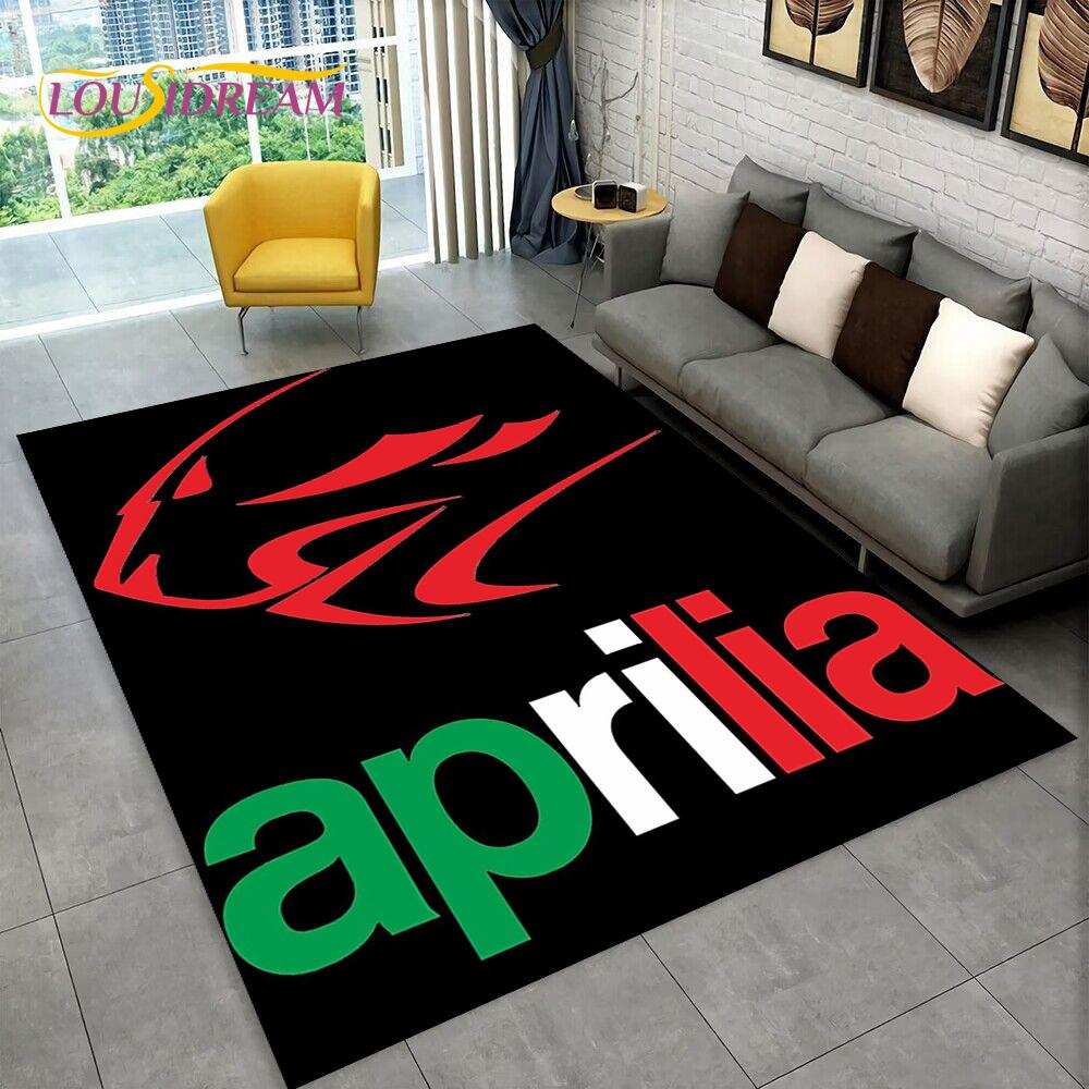 Tappeto con logo HD Aprilia Racing per moto per casa, soggiorno, camera da letto, divano, zerbino decorativo, tappeto per bambini antiscivolo per pavimento 3D