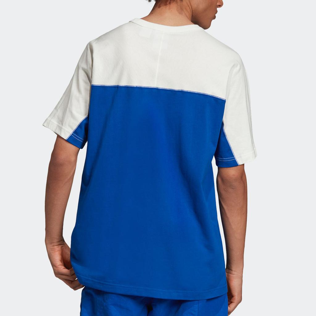 adidas T Shirts Men's Blue Crew Neck Moderate Straight Fit ED7136