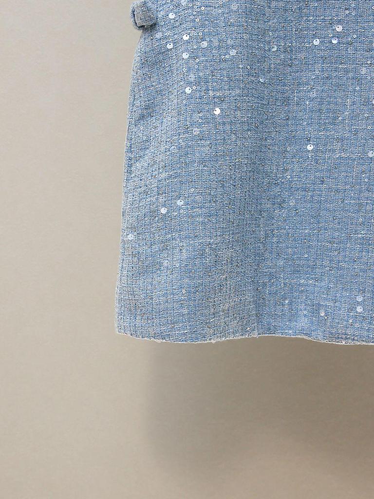 Women's Autumn Temperament Sequin Dress with Rhinestone Bow and Hollow A-Line Design