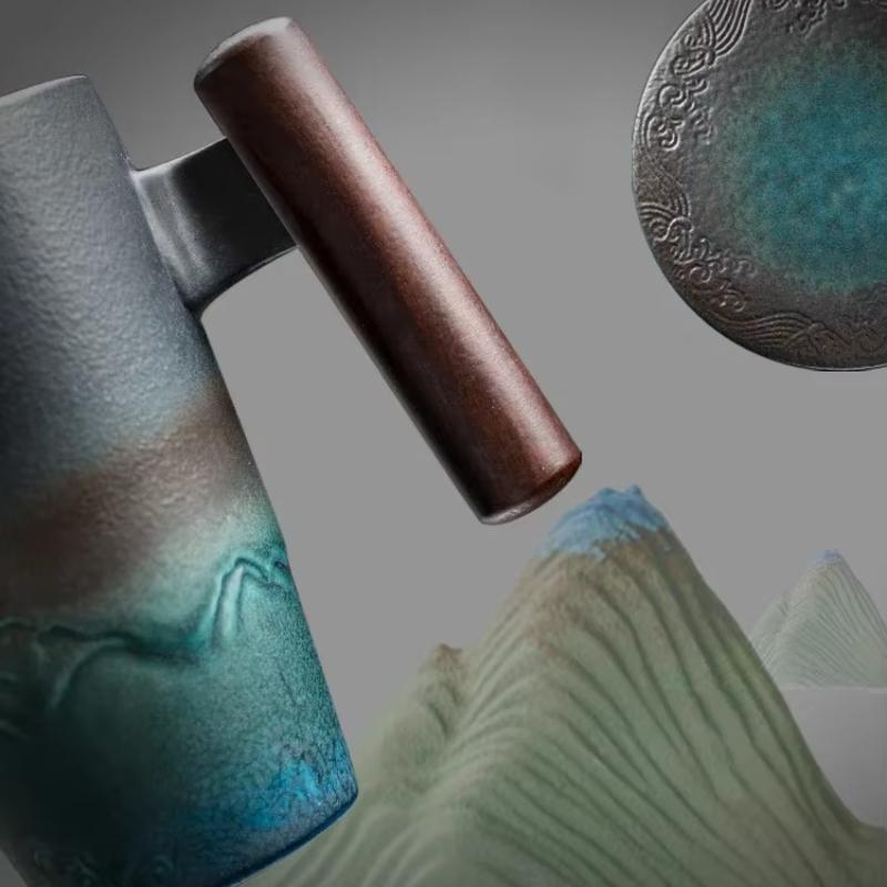 Aesthetic Creative Retro Mug Ceramic Large Tea Cup Coffee Handmade Pottery Mug Cups and Mugs Elegant Business Gift Set Bol Traditionnel Chinois