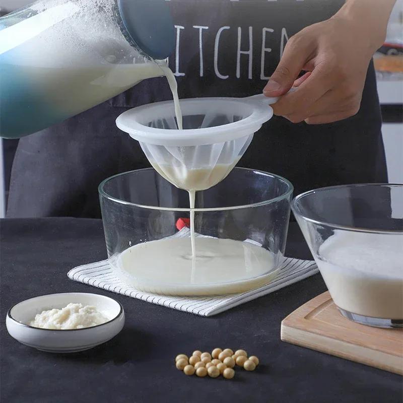 Nailon ultra-fin filtru plasă sită suc de soia cafea lapte alimente strecurătoare lingură bucătărie strecurătoare gadgeturi 400 ochiuri filtru