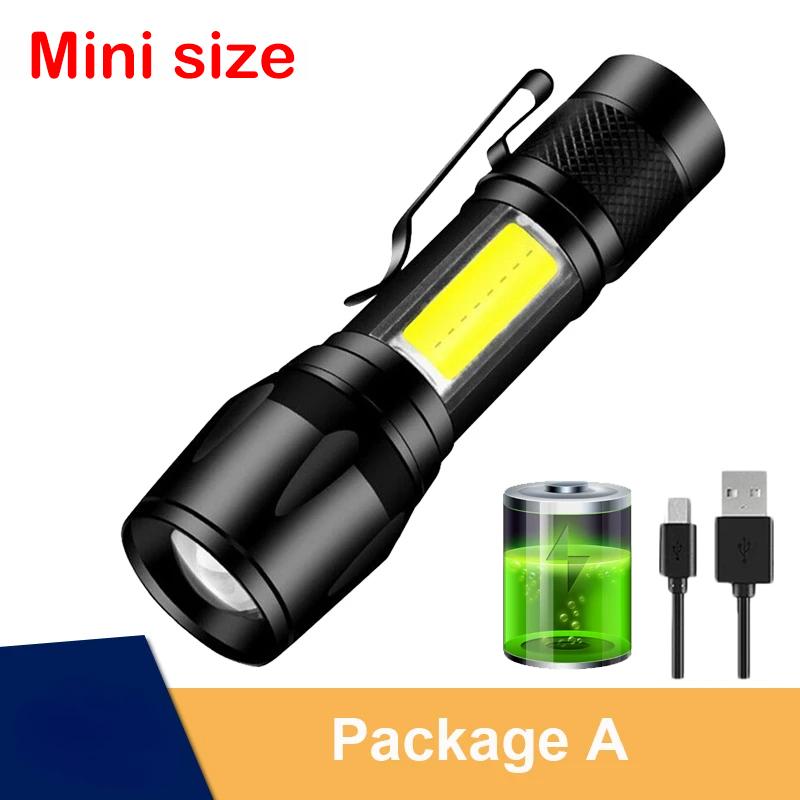 100000 Lumens Powerful LED Flashlight Rechargeable USB 18650 Waterproof Zoom Fishing Hunting Tactical Flashlight ABS Material