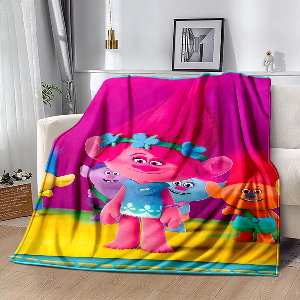 Trolls World Tour Blanket Soft Warm Cozy Suitable for Chair Bed Livingroom for All Seasons Modern Ideal Gift For Birthday Valentine'S Day