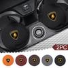 2PCS Car LOGO Water Cup Slots Anti-slip Mat Interior Accessories For Lamborghini LP570 LP610 Urus LP700 LP770 Gallardo Aventador SS3