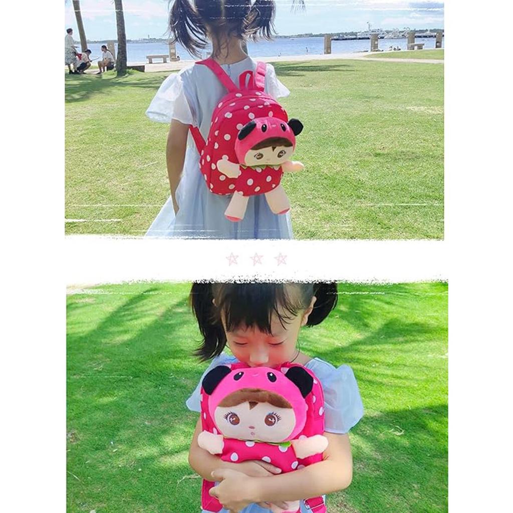 Kindergarten Backpack for Kids, Mini School Bag for Girls, Ergonomic & Ultra Lightweight, 23x25x10cm, Dark Pink