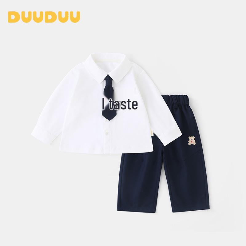 

DUUDUU Academy Style 2025 Spring/Autumn Boys Long Sleeve Shirt & Pants Set 110 cm