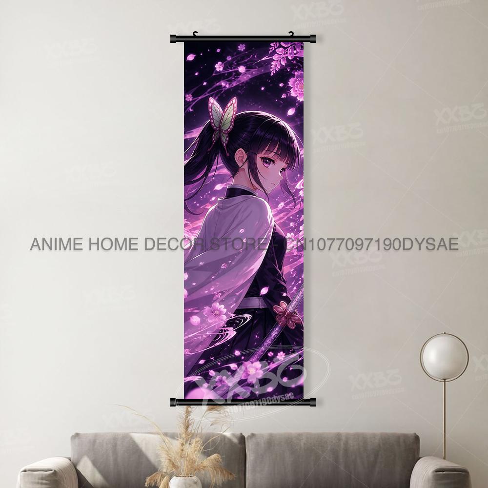 Demonen doder: Kimetsu No Yaiba Print Anime Poster Anime Muurkunst Schilderijen en Posters Decoratie Huis Canvas Hangend Schilderij (as the picture,25x75cm(10x30inch))