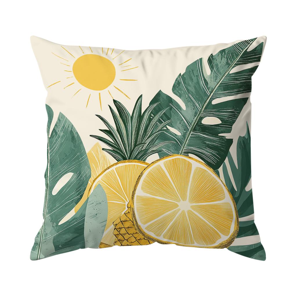 Pcs Hot Fruit Leaves Singlesided Printed Pillowcase Cushion Coversuitable For Living Roombedroomcar Decoration
