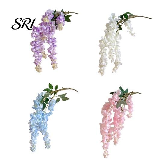 Decorative Flowers Artificial Wisteria Flower Fake Hanging Vine with Long Stem Wedding Faux Bouquet for Tall Vase Home Party Decor Floral Arrangement