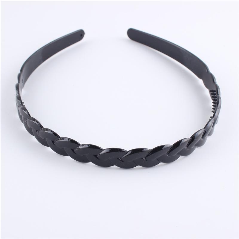 Men's & Women's Black Wave Headband: Sporty, Simple, with Teeth for Slicked Back Hair and Face Washing.