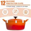 12pcs Dutch Oven Lid Protector Clips, Silicone Cookware Protector Clips Pot Lid Flexible Bumpers Lifter Accessories for Stacking Pan and Display of