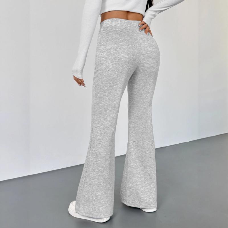Pantaloni da Donna Slim Fit a Zampa Casual Stile di Strada Grigio