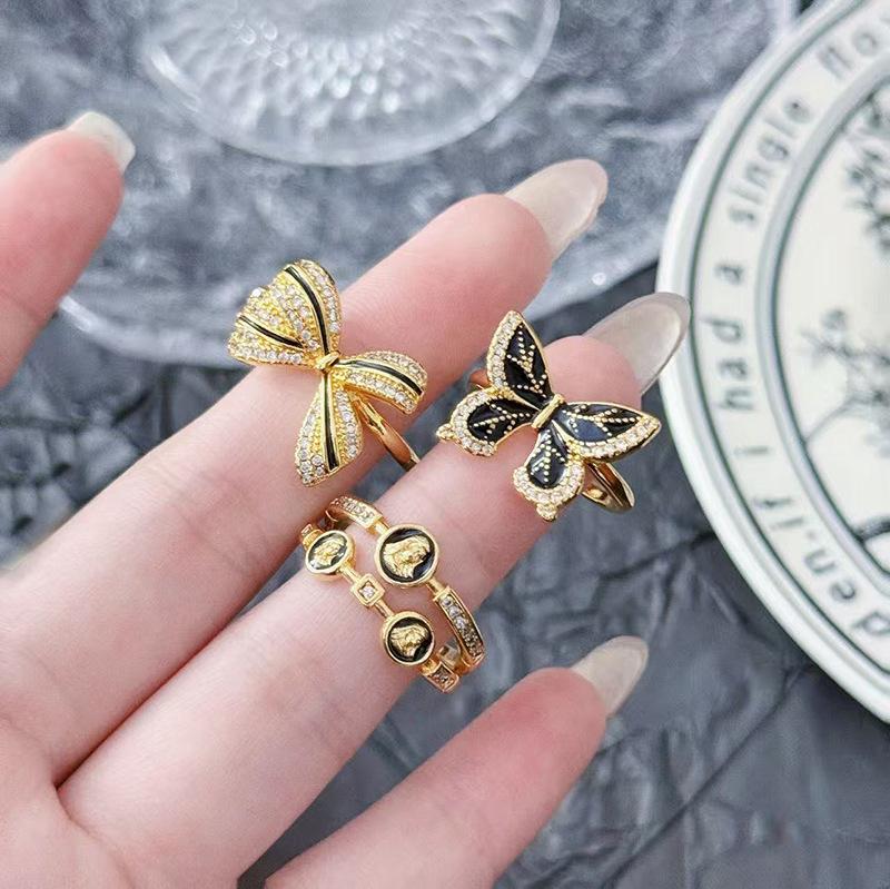 Medieval Vintage Butterfly Ancient Coin Opening Ring, Exquisite Temperament, Dark Niche, Advanced Sense, Stacked Index Finger Ring