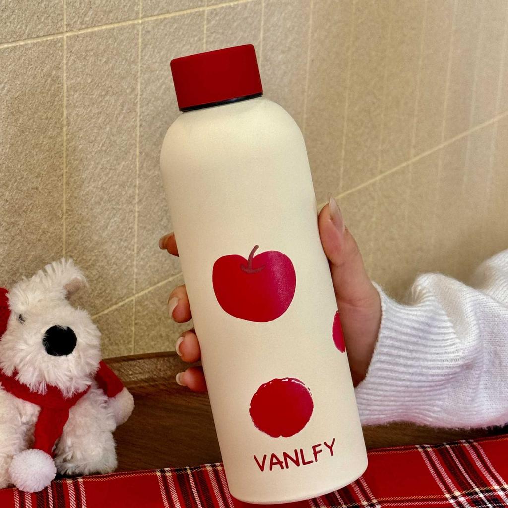 500ML Insulated Stainless Steel Water Bottle, Large Capacity Portable Thermos Flask, Small Mouth Christmas Mug, Model Xinghao