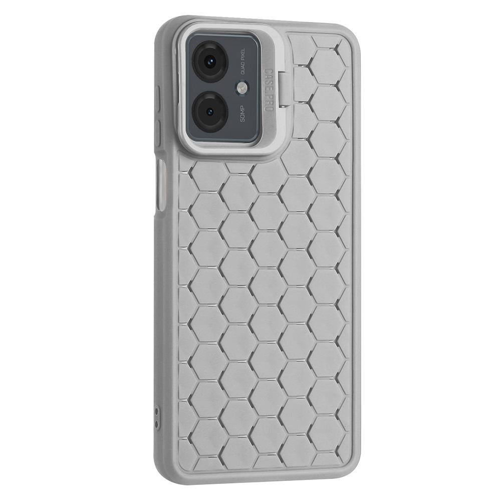 

For Motorola Moto G14 4G Case Heat Dissipation TPU Phone Cover Lens Frame Kickstand Grey