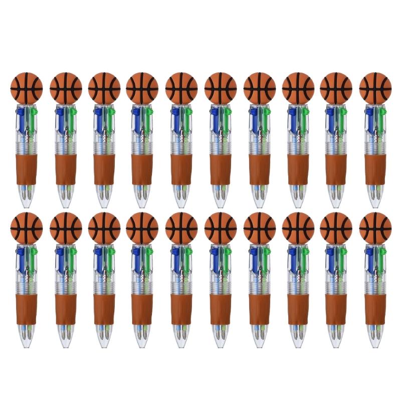 10/20/30Pcs 4-Color Cartoon Sports Ball Design Ballpoint Pen Set Classroom Prize For Students And Office Use