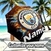 Custom Name Personalized Manchester City FC Print Umbrella, Auto Open Close, 8‑Rib Sturdy Frame, Commute Camping Hiking Use, Birthday Gift