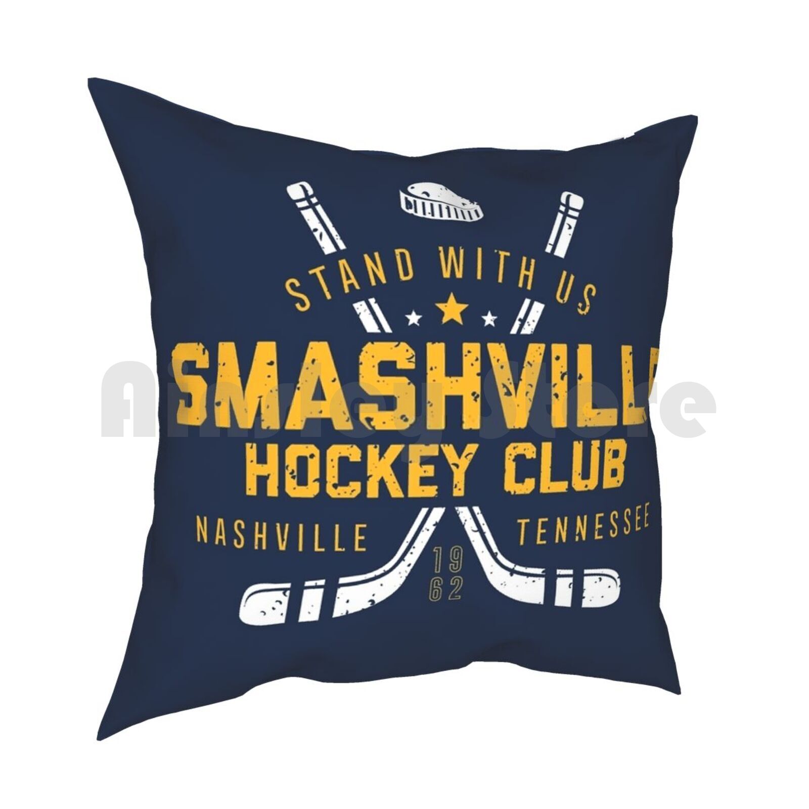 Smashville Hockey Club Vintage Shirt Pillow Case Printed Home Soft Throw Pillow Perfect Special Playoff Time Fan 30x30cm 12x12in