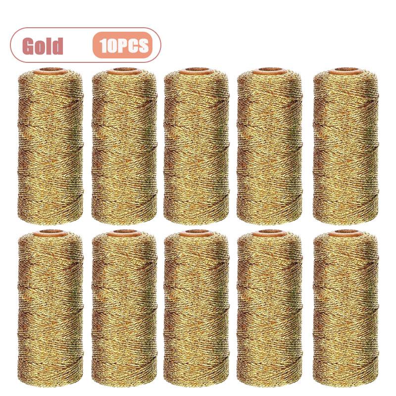 1mm Goldfaden Geschenkband für DIY Dekoration Weihnachten Metallic Kordel Nicht Elastisch Glänzendes Seil für Handwerksdekor