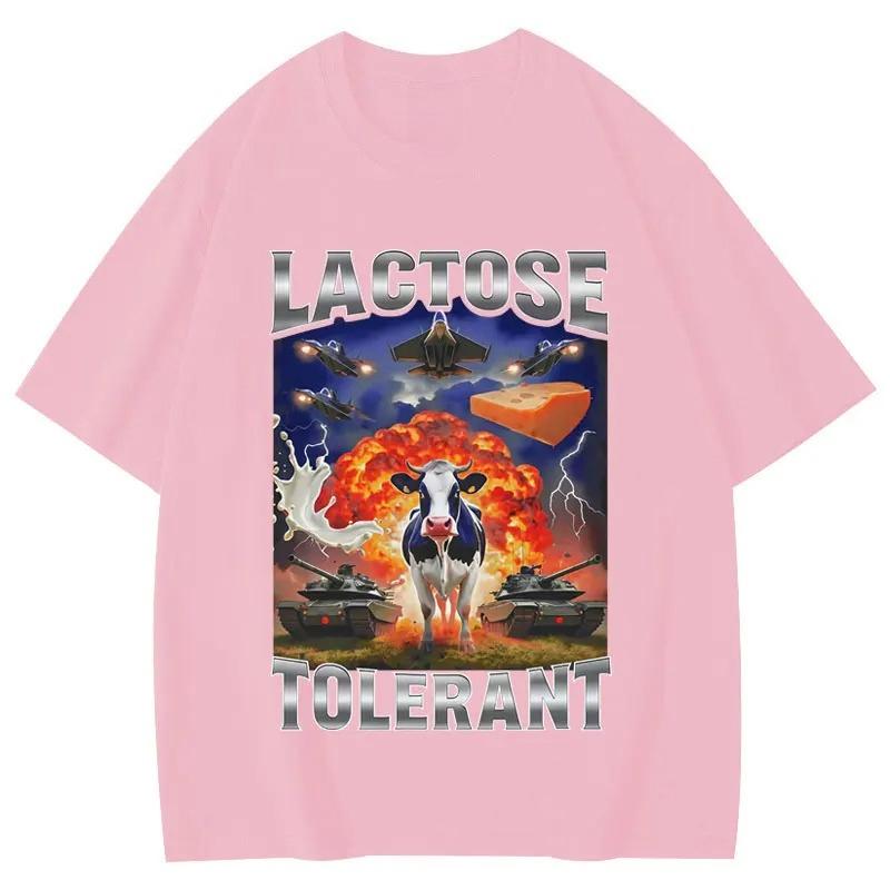 Laktoseintolerant Lustiges Kuh Meme Grafik T-Shirts Damenmode Vintage T-Shirts Kurzarm T-Shirt Sommer Streetwear Y2K Oberteil