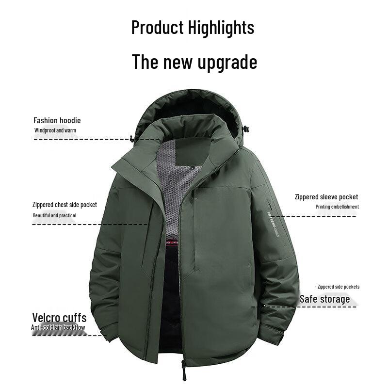EASTERN CAMEL Men's Graphene Hooded Winter Workwear Padded Jacket