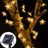 LED Cherry Blossom Fairy Lights Solar Lamps Outdoor Waterproof Oriental Cherry String Lights Decor Wedding Party Tree Parterre