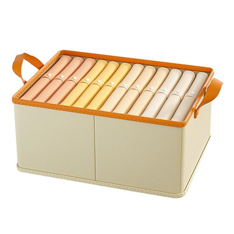 JJTZ 40x27x21cm Cloth Storage Box with Two Handles Cationic PP Board Closet Organizer B