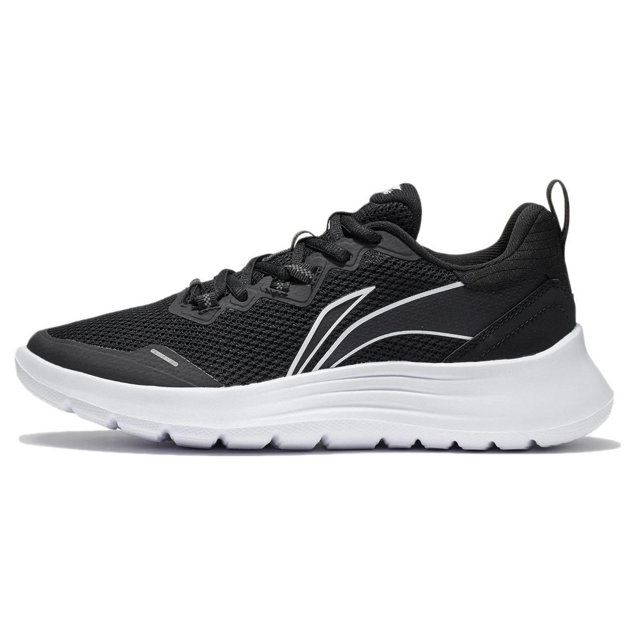 

Li Ning Reflective Slip Resistant, Abrasion Resistant, Breathable Low top Casual Running Shoes Women s Black White ARST090-1 39