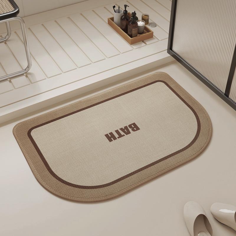 

Water-Absorbent, Dirt-Resistant Linen Bathroom Rug - Non-Slip, Irregular Shape, High-End Feel, Easy to Clean. 40x60 cm