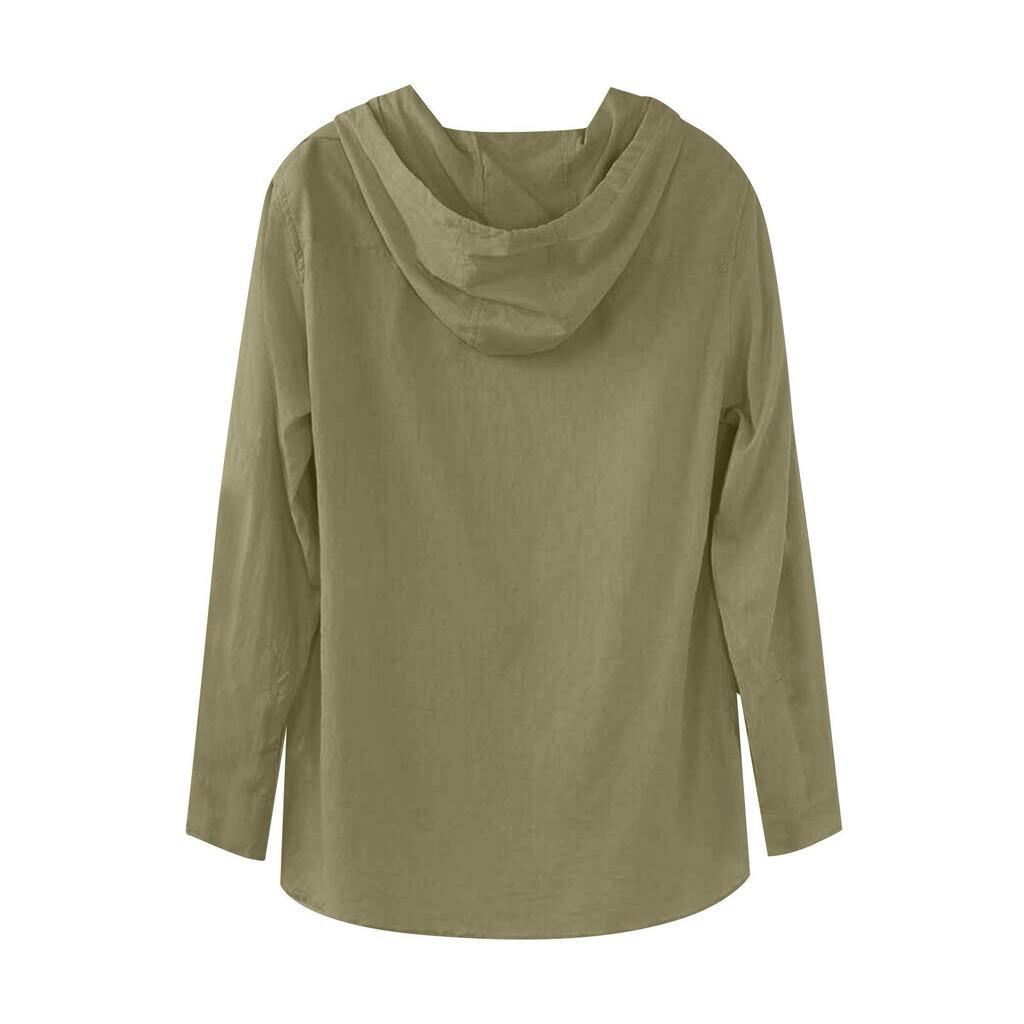 Höst och vinter massiv långärmad bomullshamptröja för män Casual huvtröja