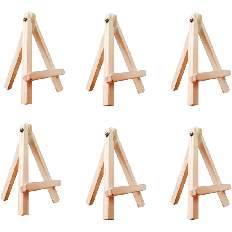 Eduway 8 Inch Mini Wooden Easel Tripod Stand for Sketch Accessories/Natural Craft/Art/Painting/Mini Canvas/Business Card