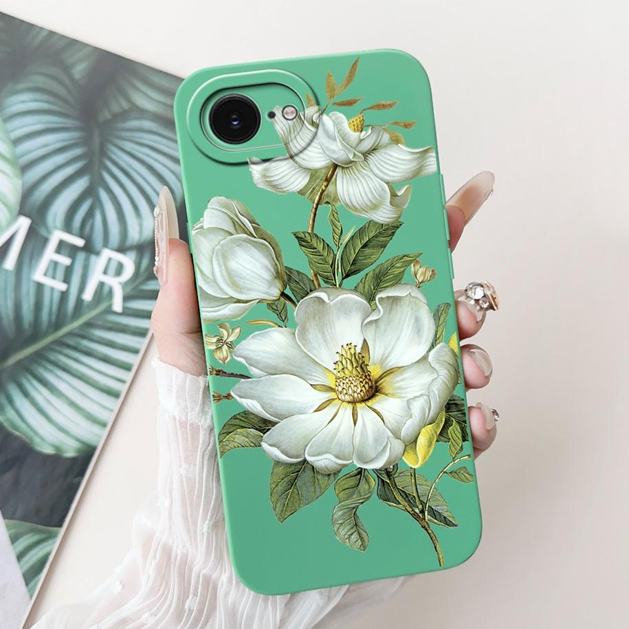 For iPhone 16E Case Popular Flower Cartoon Silicone Phone Cover For iPhone16E Funda For iPhone SE 2025 SE4 Shockproof Soft Cover