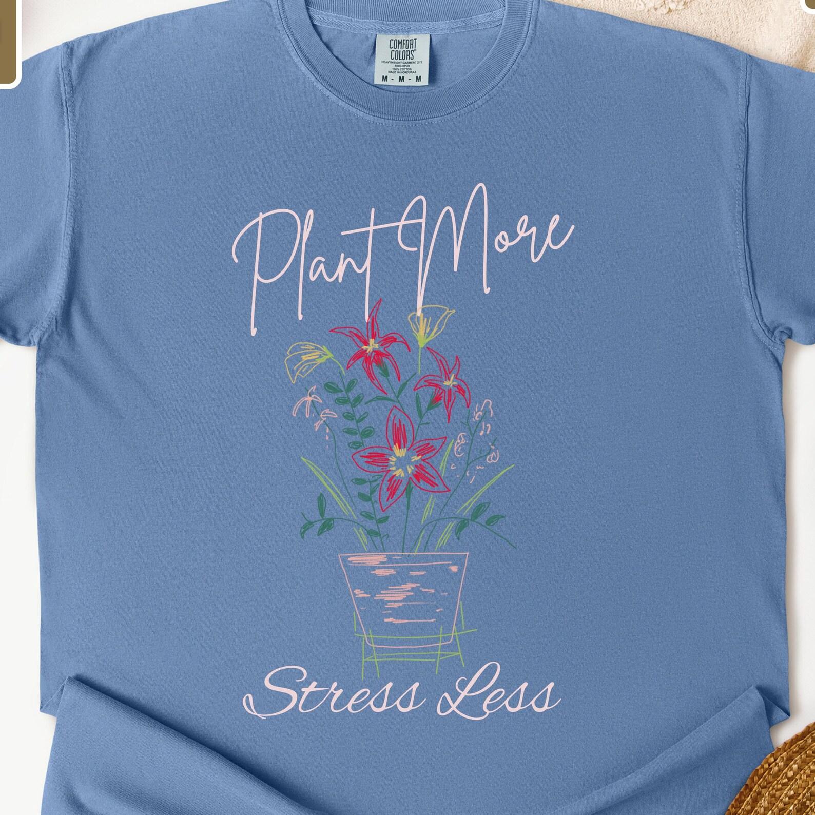 Botanical Print T-Shirt: Organic Cotton Plant Lover Tee L